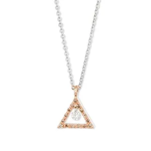Ponte Vecchio Vega 18ct Rose Gold Diamond Triangle Necklace