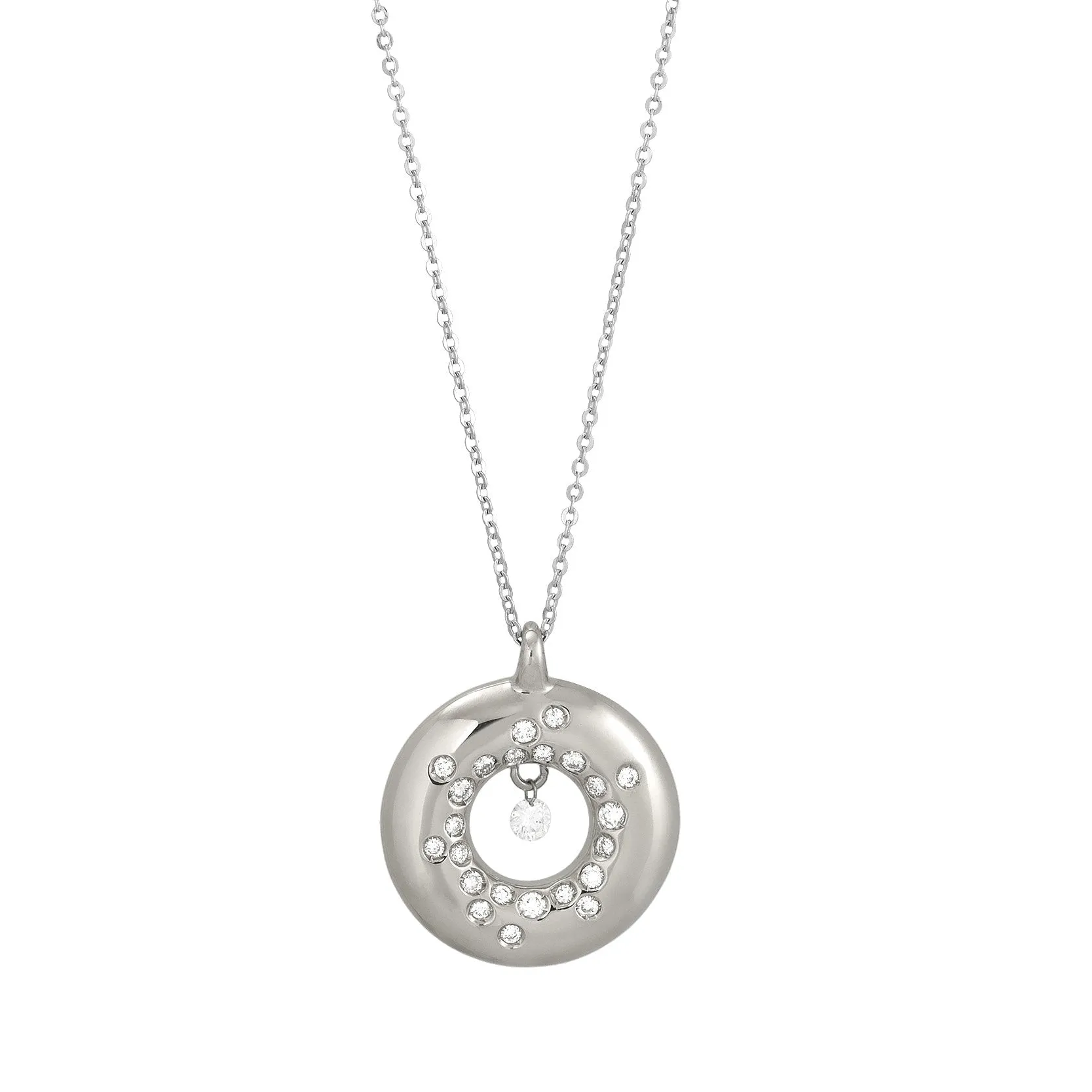 Ponte Vecchio Vega 18ct White Gold 0.25ct Diamond Circle Necklace