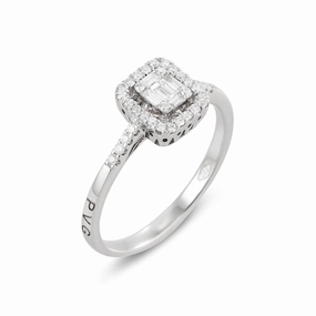 Ponte Vecchio Benvenuto 18ct White Gold 0.33ct Diamond Baguette Cluster Ring