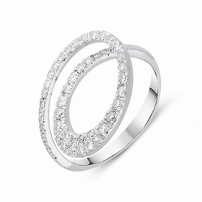 Ponte Vecchio Botticelli 18ct White Gold 0.45ct Diamond Swirl Ring D