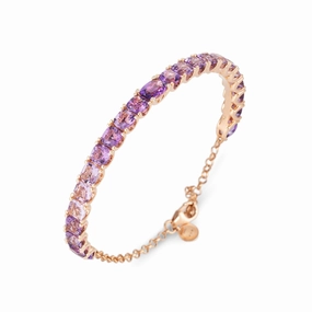 Ponte Vecchio Iris 18ct Rose Gold 14.50ct Amethyst Diamond Bracelet