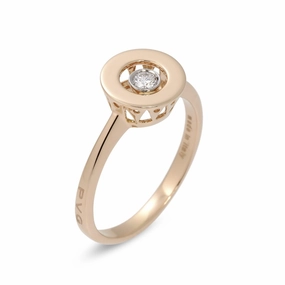 Ponte Vecchio Vega 18ct Rose Gold Diamond Open Circle Ring