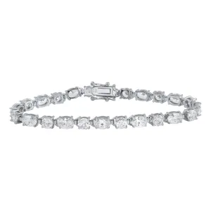 Rhodium Plated 925 Sterling Silver 5.5mm CZ Tennis Bracelet - STB00560
