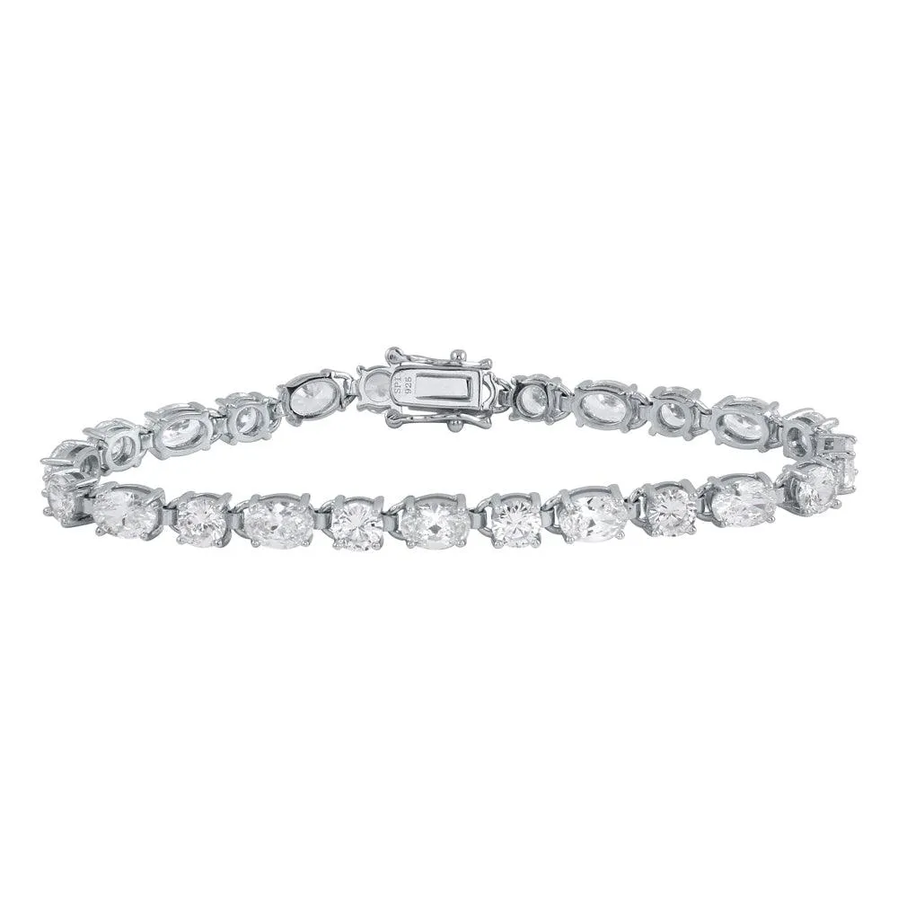 Rhodium Plated 925 Sterling Silver 5.5mm CZ Tennis Bracelet - STB00560