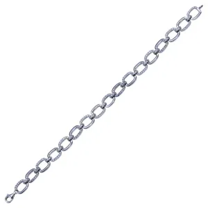 Rhodium Plated 925 Sterling Silver 8mm CZ Rectangle Link Tennis Bracelet - STB00605