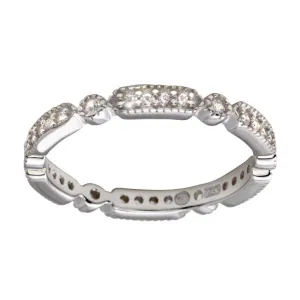 Rhodium Plated 925 Sterling Silver CZ Eternity Ring - BGR01186RHD