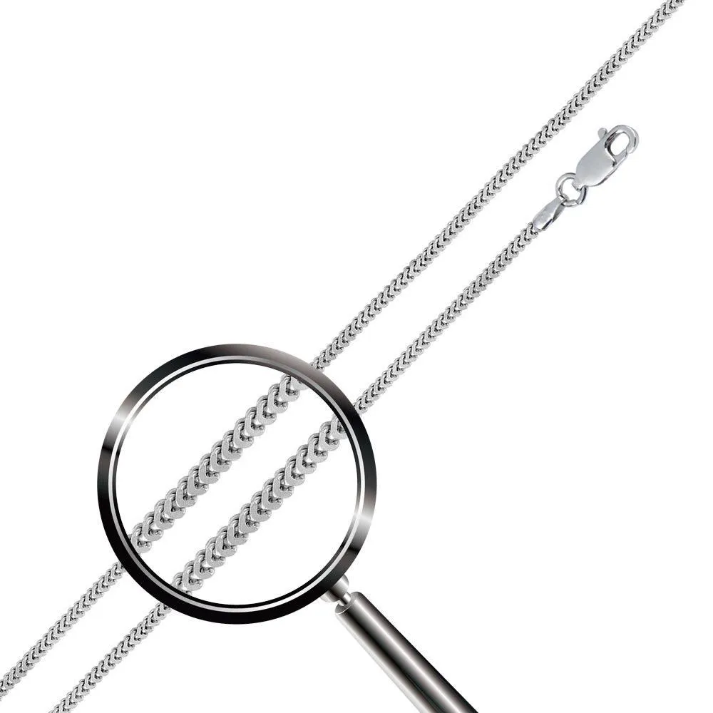 Rhodium Plated 925 Sterling Silver Hollow Franco Chain 2.5mm - CHHW118 RH