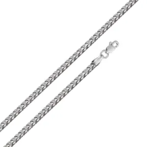 Rhodium Plated 925 Sterling Silver Hollow Round Franco Chain 4.3mm - CHHW122 RH