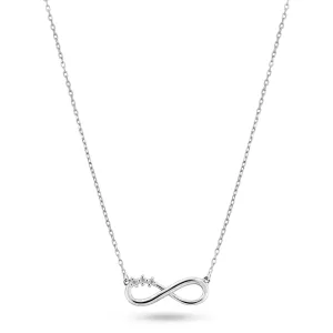 Rhodium Plated 925 Sterling Silver Infinity Design Diamond Necklaces - BGP01474