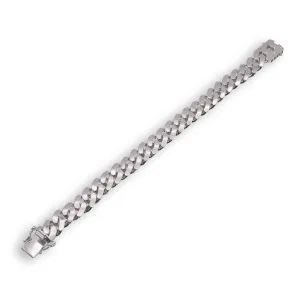 Rhodium Plated 925 Sterling Silver Miami Cuban Hollow Link Bracelet 10.5mm - GMB00083