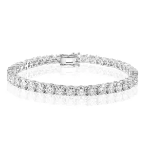 Rhodium Plated 925 Sterling Silver Moissanite Stone 2.5mm Tennis Bracelet - MSLB00001
