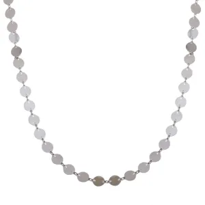Rhodium Plated 925 Sterling Silver Plain Confetti Necklace - ECN00044RH