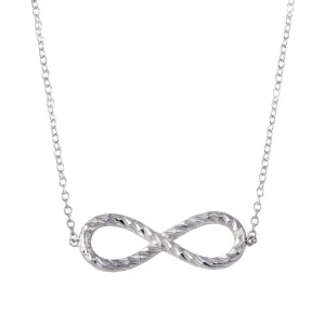 Rhodium Plated 925 Sterling Silver Rope Infinity Necklaces - STP01735