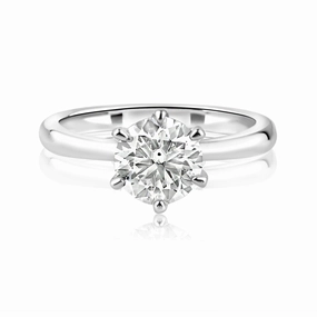 Rhodium Plated 925 Sterling Silver 1 Carat Moissanite Ring - MBGR00001
