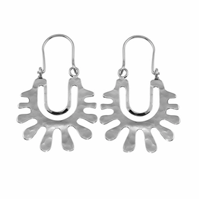 Rhodium Plated 925 Sterling Silver Dangling Splatter Earrings - TRE00016