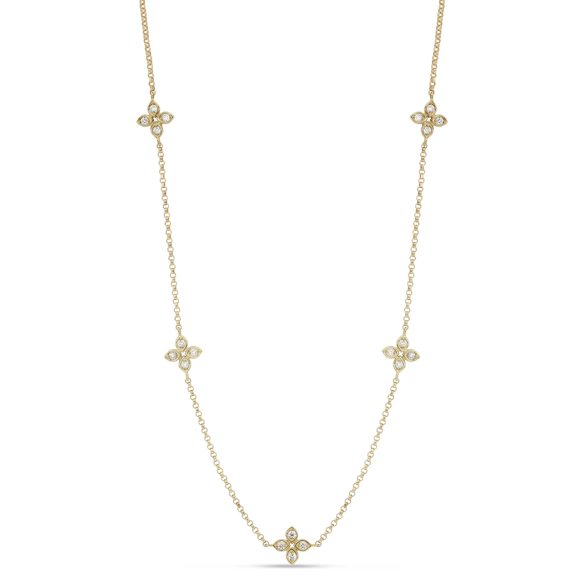 Roberto Coin Love By The Yard 18ct Yellow Gold Diamond Necklace D