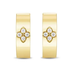 Roberto Coin Love in Verona 18ct Yellow Gold Diamond Small Hoop Earrings