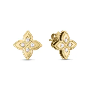 Roberto Coin Princess 18ct Yellow Gold Diamond Stud Earrings