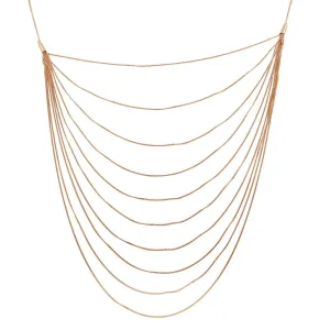 Rose Gold Plated 925 Sterling Silver Multiple Chain Necklace - ECN00031RGP