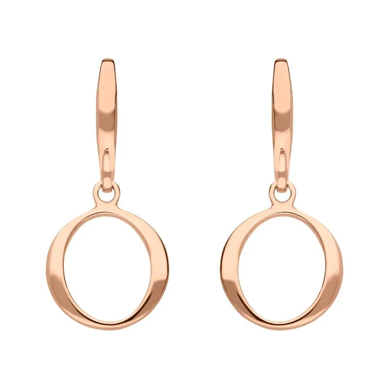 Rose Gold Plated Sterling Silver Open Circle Infinity Drop Earrings
