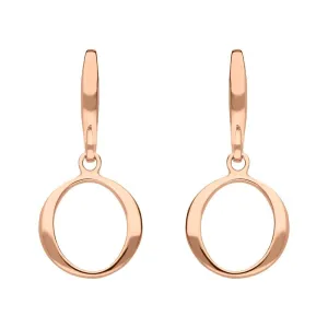 Rose Gold Plated Sterling Silver Open Circle Infinity Drop Earrings