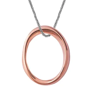 Rose Gold Plated Sterling Silver Twisted Open Oval Infinity Necklace