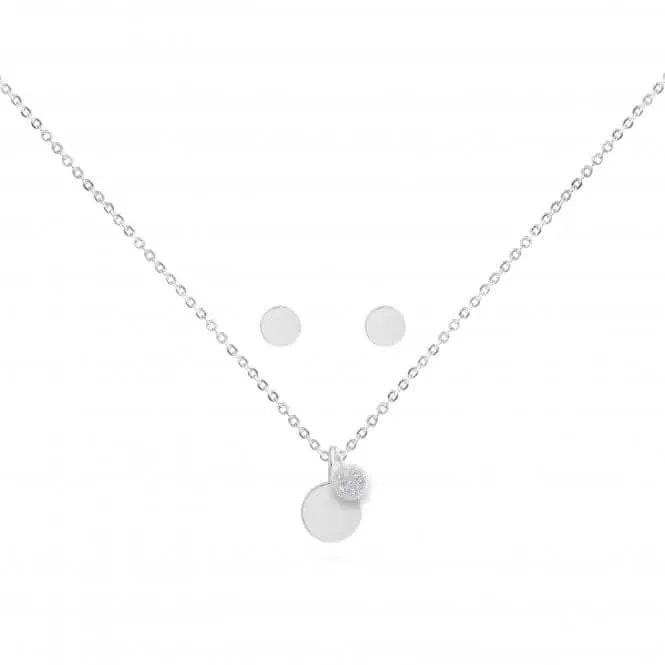 Sentiment Set Birthday Girl Silver Necklace and Earrings Set 4430