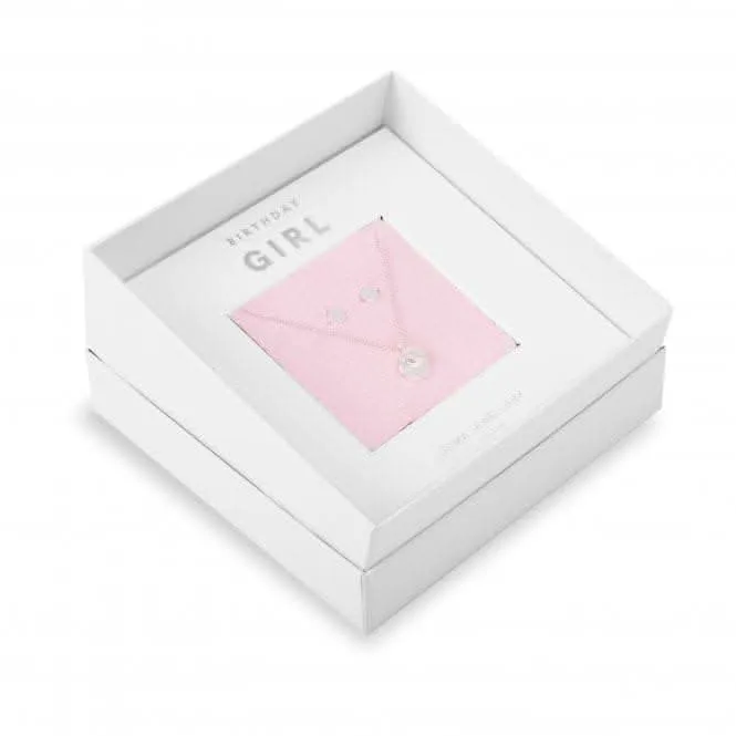 Sentiment Set Birthday Girl Silver Necklace and Earrings Set 4430
