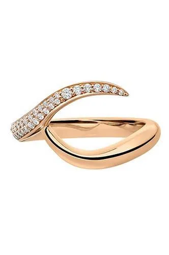 Shaun Leane 18ct Rose Gold Diamond Interlocking Wedding Band Ring