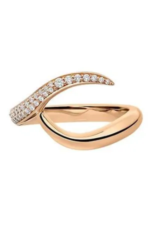 Shaun Leane 18ct Rose Gold Diamond Interlocking Wedding Band Ring