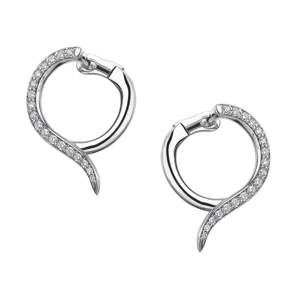 Shaun Leane Armis 18ct White Gold Diamond Pave Hoop Earrings