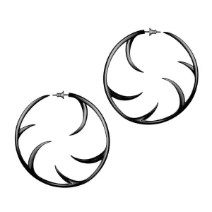 Shaun Leane Cat Claw Sterling Silver Black Rhodium Statement Hoop Earrings