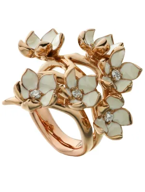 Shaun Leane Cherry Blossom Rose Gold Vermeil 0.30ct Diamond Full Flower Ring