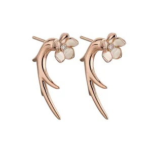 Shaun Leane Cherry Blossom Rose Gold Vermeil Diamond Flower Talon Earrings