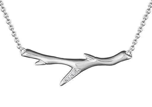 Shaun Leane Cherry Blossom Sterling Silver Diamond Branch Necklace