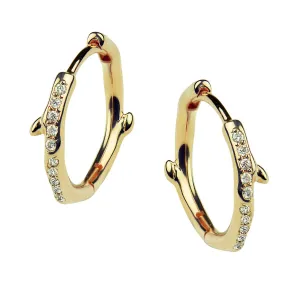 Shaun Leane Cherry Blossom Yellow Gold Vermeil 0.12ct Diamond Hoop Earrings
