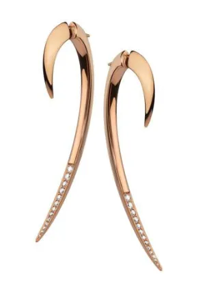 Shaun Leane Hook 18ct Rose Gold Plated Vermeil Silver 0.35ct Diamond Large Earrings D