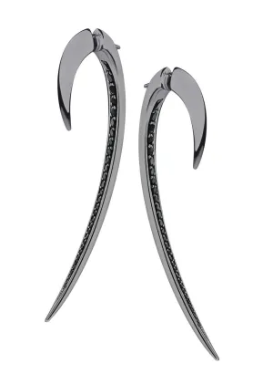 Shaun Leane Hook Sterling Silver Black Rhodium Spinel Large Earrings