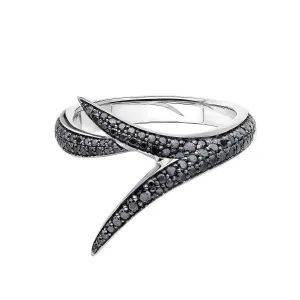 Shaun Leane Interlocking Embrace 18ct White Gold Black Diamond Ring