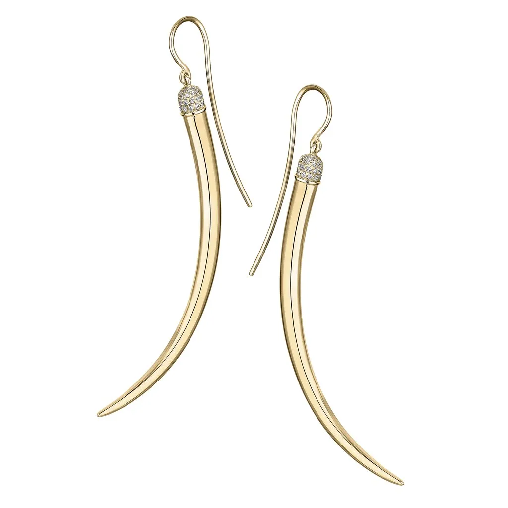 Shaun Leane No.1 18ct Yellow Gold Plated Sterling Silver Diamond Long Earrings