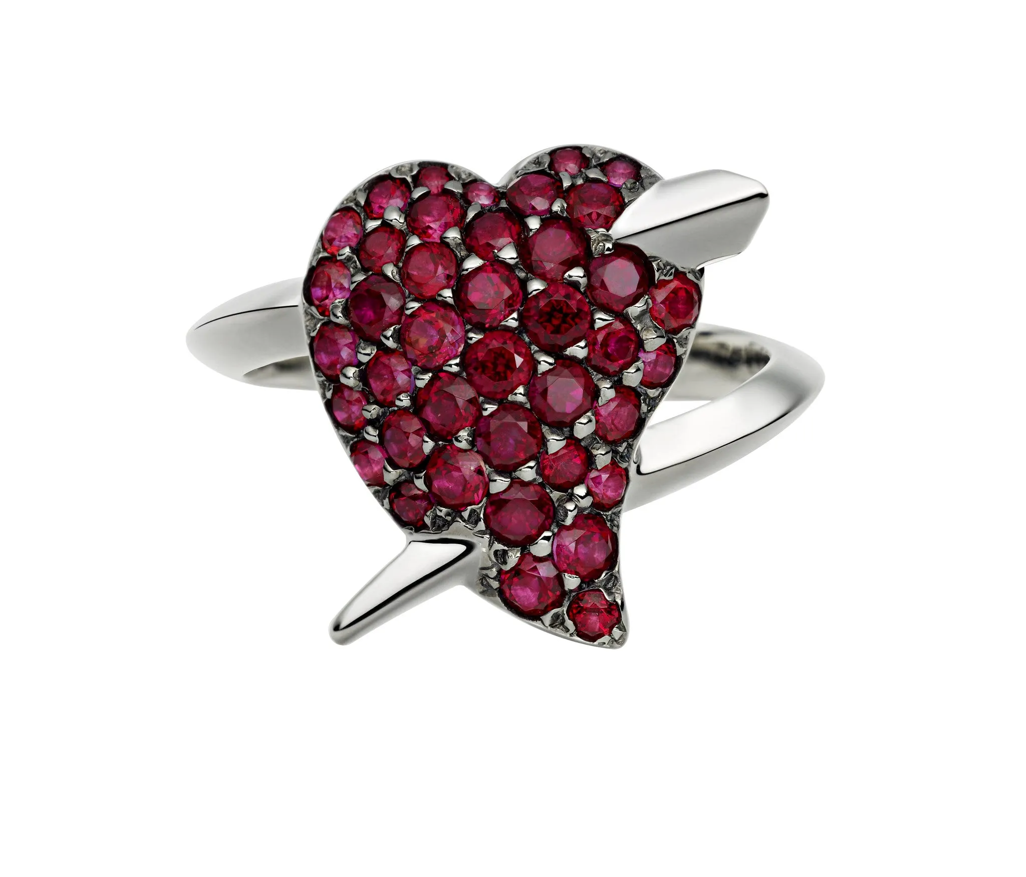 Shaun Leane Ring Hook My Heart Red Topaz Silver