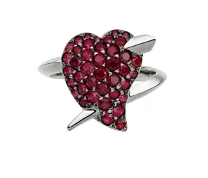 Shaun Leane Ring Hook My Heart Red Topaz Silver