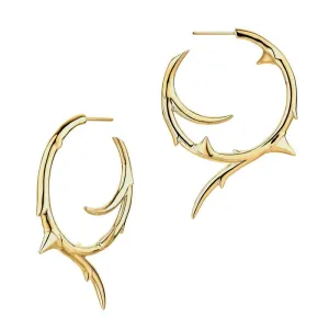 Shaun Leane Rose Thorn 18ct Yellow Gold Plated Sterling Silver Large Hoop Earrings