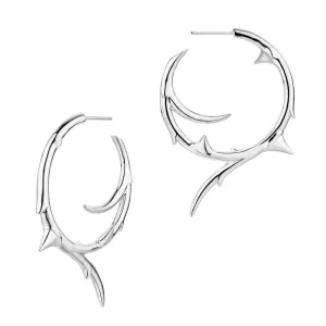 Shaun Leane Rose Thorn Sterling Silver Large Hoop Earrings