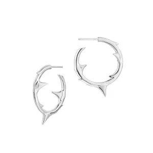 Shaun Leane Rose Thorn Sterling Silver Medium Hoop Earrings