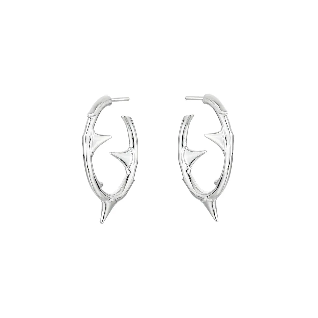 Shaun Leane Rose Thorn Sterling Silver Medium Hoop Earrings