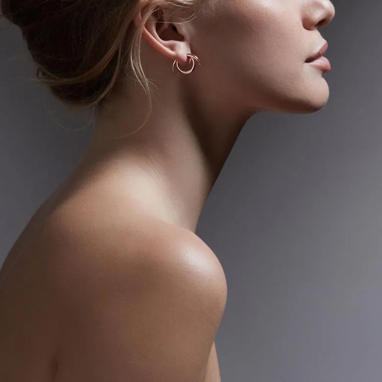 Shaun Leane Sabre 18ct Rose Gold Plated Vermeil Silver Thorn Hoop Earrings D