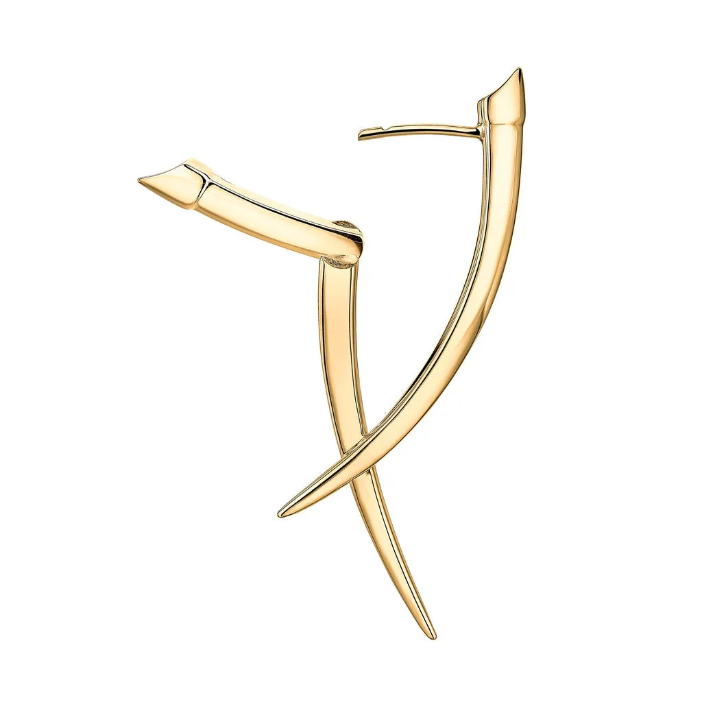 Shaun Leane Sabre 18ct Yellow Gold Plated Sterling Silver Crossover Earrings