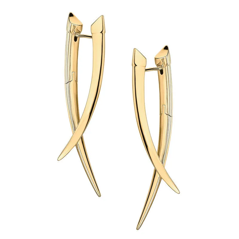 Shaun Leane Sabre 18ct Yellow Gold Plated Sterling Silver Crossover Earrings
