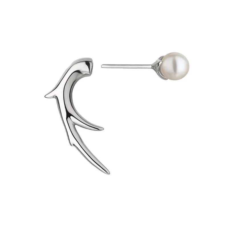 Shaun Leane Sterling Silver White Hooked Pearl Talon Earrings